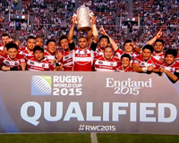 日本、全勝ＶでＷ杯出場決定　最後の国立で８トライ　〜アジア５カ国対抗〜