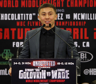 （写真：ブルックに苦戦もビッグマッチ実現に追い風が吹きそうなゴロフキン　Photo By Will Hart/K2 Promotions）