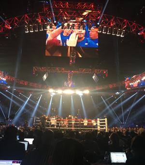 （写真：会場はおなじみのMGMではなくトーマス＆マックセンター。どれだけの観客が集まるか）