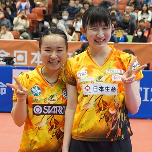 伊藤美誠、早田との女子ダブルスＶで２冠　男子は水谷＆大島ペアが制す　～全日本卓球選手権～